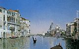 Canal Canvas Paintings - Gondola on the Grand Canal